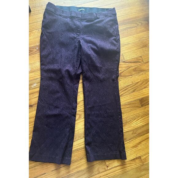 Lane Bryant The Allie Maroon Paisley Slight Flare Pants Size 24R - Picture 1 of 7